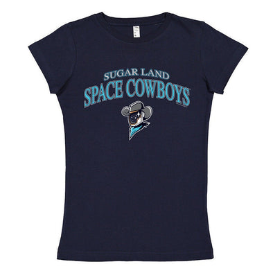 Sugar Land Space Cowboys Soft as a Grape Women's Tee Fine Jersey Navy