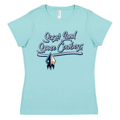 Sugar Land Space Cowboys Soft as a Grape Women's Tee Fine Jersey Blue